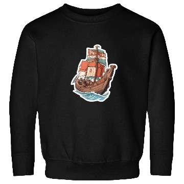 Discover Viking Ship Adventure Art Sweatshirts