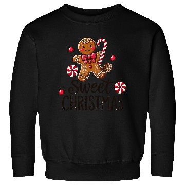 Discover Happy gingerbread man with candy cane Sweatshirts