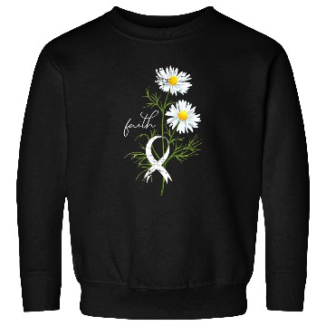Discover Lung Cancer Month Fight Support White Ribbon Sweatshirts