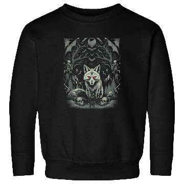 Discover Dark Cottagecore Mystic Wolf Amidst Gothic Forest Sweatshirts