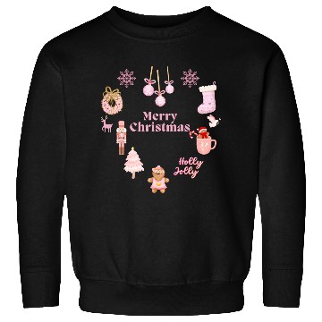 Discover Merry Chrismtas Cute Pink Snowflake Sweatshirts