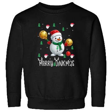 Discover Merry Dinkmas with Christmas Pickleball Snowman Sweatshirts