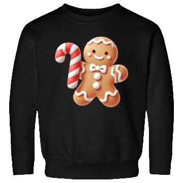 Discover Happy gingerbread man with candy cane Sweatshirts