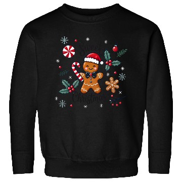 Discover Happy gingerbread man with candy cane Sweatshirts
