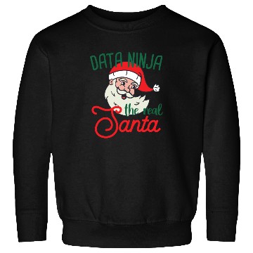 Discover Data Ninja xmas real Santa Data Science Christmas Sweatshirts