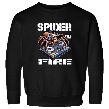 Discover Spider On Fire-spider As A DJ Design Sweatshirts