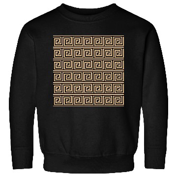 Discover Greek Meander Key Squares Pattern Brown Sweatshirts