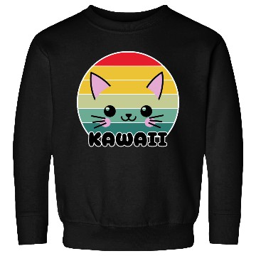 Discover Kawaii Cat Face, Cat Lovers Sweatshirts