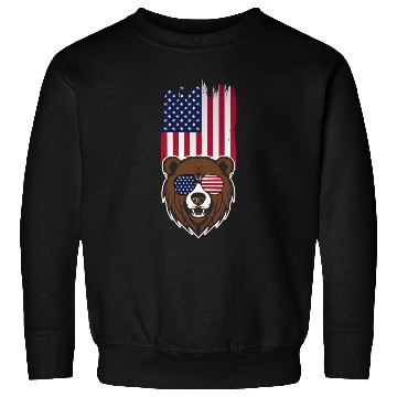 Discover Bear American flag Sweatshirts