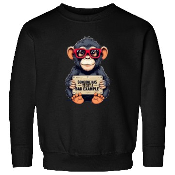 Discover Playful Chimpanzee with Sunglasses and Humorous Sweatshirts