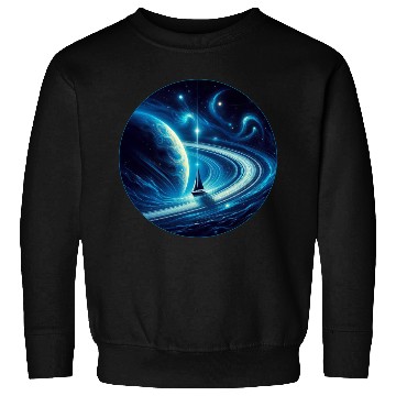 Discover Sailboat with Saturn Fantasy Universe Sweatshirts