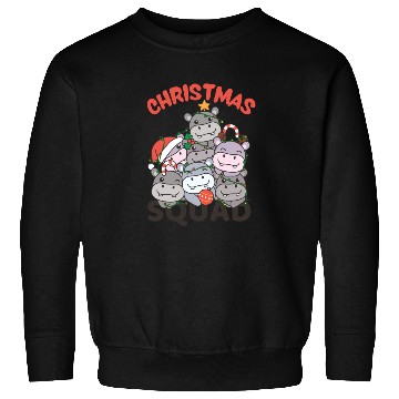 Discover Hippo Christmas Tree Christmas Squad Hippos Sweatshirts