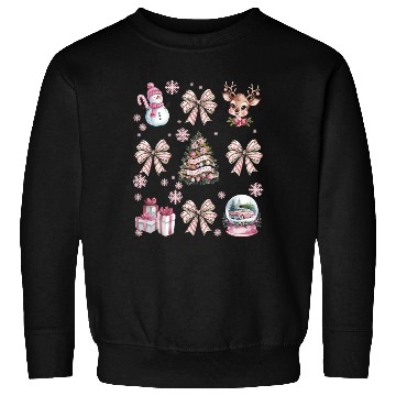 Discover Christmas Coquette Bow, Cute Christmas Snowman Sweatshirts