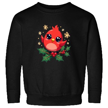 Discover Elegant Christmas Cardinal on Holly Branch Sweatshirts