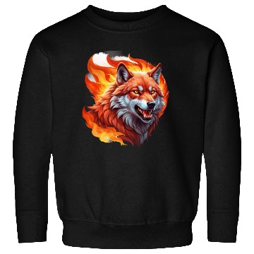 Discover Fiery Wolf with Bright Eyes Sweatshirts