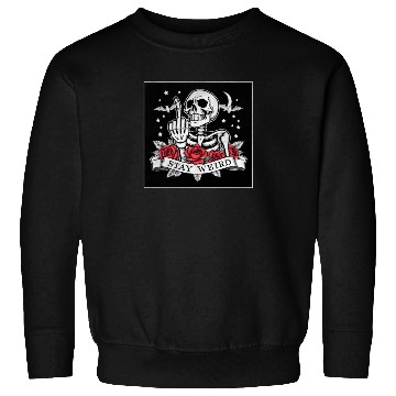 Discover Stay weird skeleton middle finger Sweatshirts