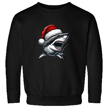 Discover Santa Shark Christmas Sweatshirts