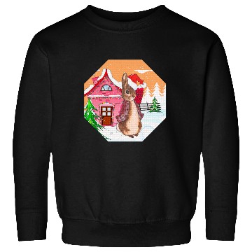 Discover A rabbit walking on Christmas Day Sweatshirts