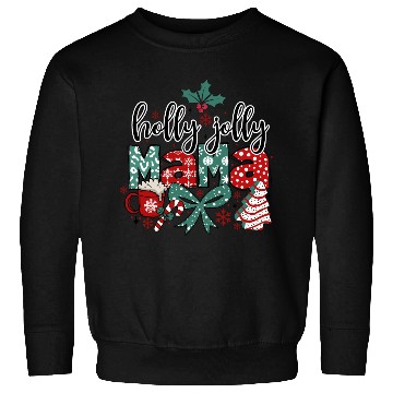 Discover Holly Jolly Mama Coquette Bow Christmas Sweatshirts