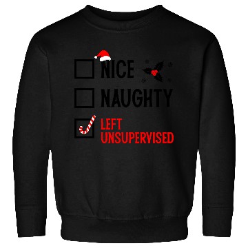 Discover Left Unsupervised Christmas Checklist Sweatshirts