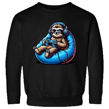 Discover Chill Gamer Sloth Headphones Controller Relax Sweatshirts