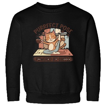Discover yoga pose powered by coffee Sweatshirts