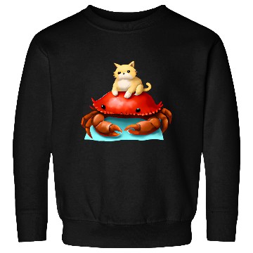 Discover Cat and crab friends Sweatshirts