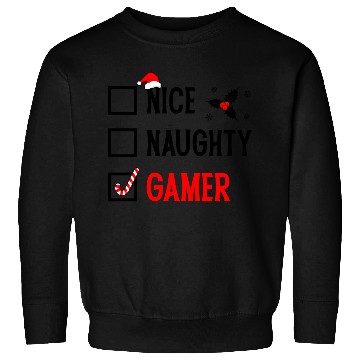 Discover Nice Naughty Gamer Christmas Sweatshirts