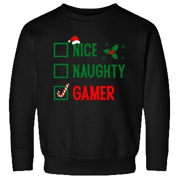 Discover Nice Naughty Gamer Christmas Sweatshirts