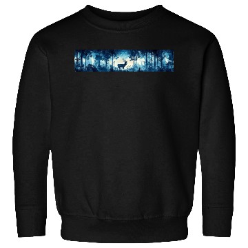 Discover Celestial Deer in the Indigo Forest Sweatshirts