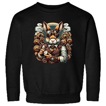 Discover Steampunk Rabbit with Gears and Goggles Sweatshirts