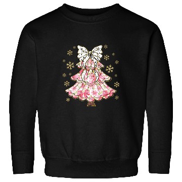 Discover Preppy Pink Coquette Bow Xmas Tree Sweatshirts