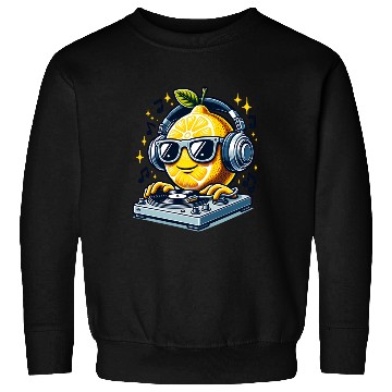 Discover DJ Lemon Groove with Headphones and Turntable Sweatshirts