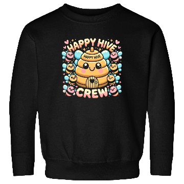 Discover Happy Hive Crew Cute Bee Illustration Sweatshirts