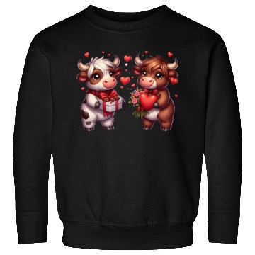 Discover Cute cartoon valentines highland cow Sweatshirts