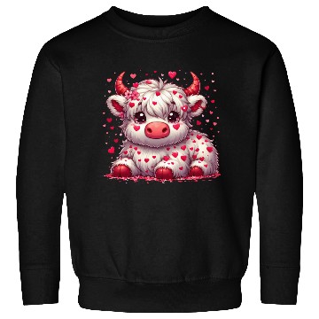 Discover Cute cartoon valentines highland cow Sweatshirts