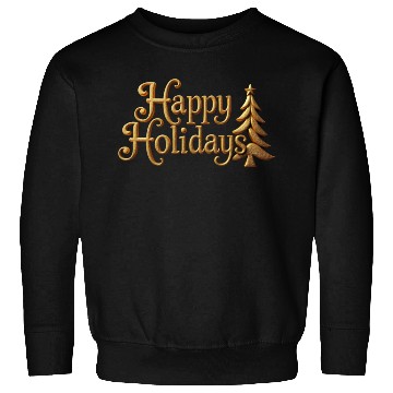Discover Golden Elegance Happy Holidays Motif Sweatshirts