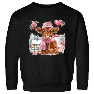 Discover Cute Highland Cow Valentines Day Sweatshirts