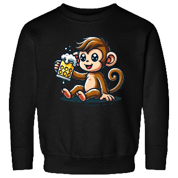 Discover Cute Monkey Drinking Beer Sweatshirts
