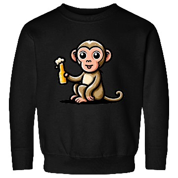 Discover Cute Monkey Drinking Beer 3 Sweatshirts