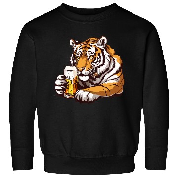 Discover Cute Tiger Drinking Beer 2 Sweatshirts