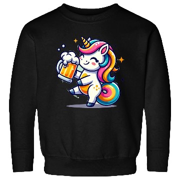 Discover Cute Unicorn Drinking Beer Sweatshirts