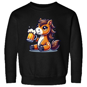 Discover Cute Horse Drinking Beer Sweatshirts