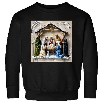 Discover Nativity manger, tree wise men Bethlem Sweatshirts