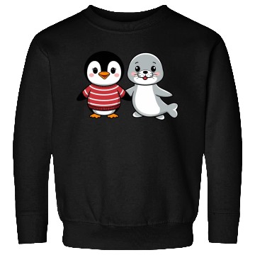Discover Penguin and Seal Friends holding hands Sweatshirts
