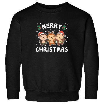 Discover Merry Christmas Cute Monkey Festive Lights Monkey Sweatshirts