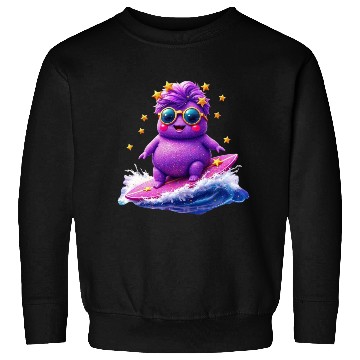 Discover Cosmic Surfing Funky Creature Design Sweatshirts