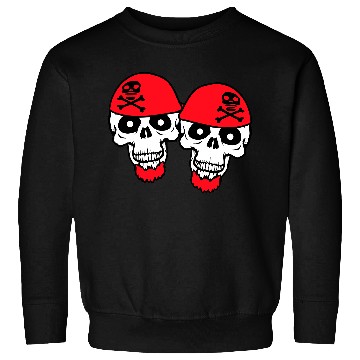 Discover 2 Pirate Skull Skeleton Halloween Two Friends Team Sweatshirts
