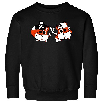 Discover Two Little Cute Pirate Foxes Eye Patch Sabre Duel Sweatshirts
