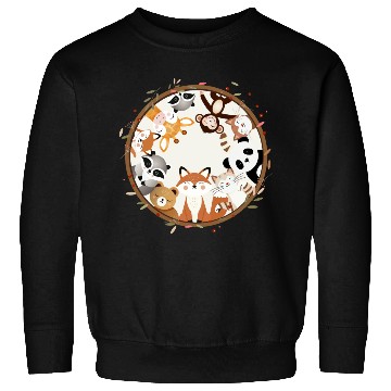Discover Circle full of cute animals like fox and panda Sweatshirts
